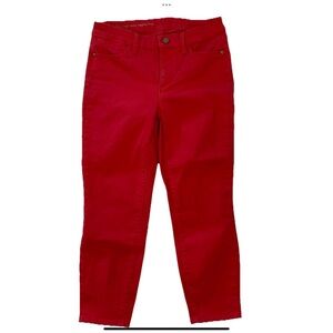 Talbots Flawless Women’s Sz 2P Jeans High Waist Jegging Crop Stretch Melon Red